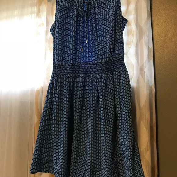 Blue Geometric Print GAP Sundress with Drawstring - Picture 2 of 3